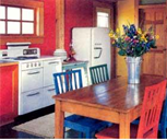 Whidbey Island cabin kitchen interior.